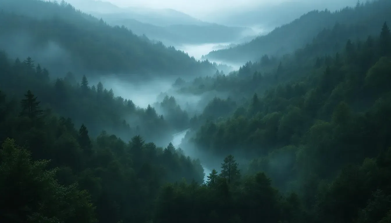 Misty Ardennes forest - filming location in Belgium