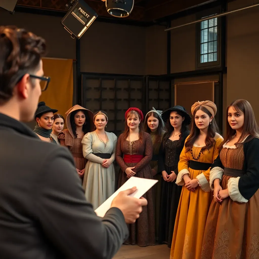 Performers gathered for a casting session